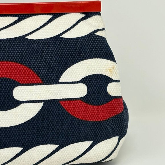 Brighton Nautical Chain Print Clutch with Chain Strap – Red, White & Blue - Picture 8 of 13